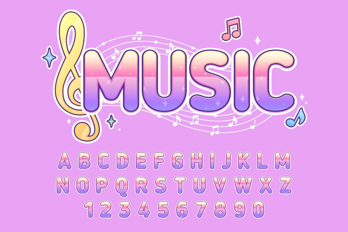 decorative editable music text effect vector design