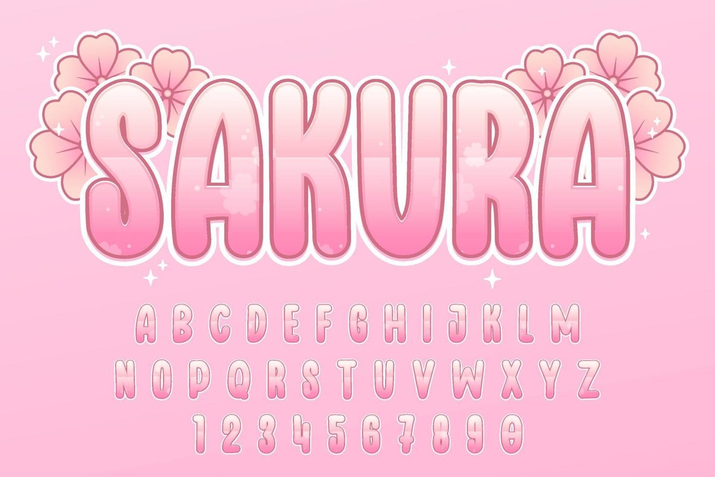 decorativo editable sakura texto efecto vector diseño