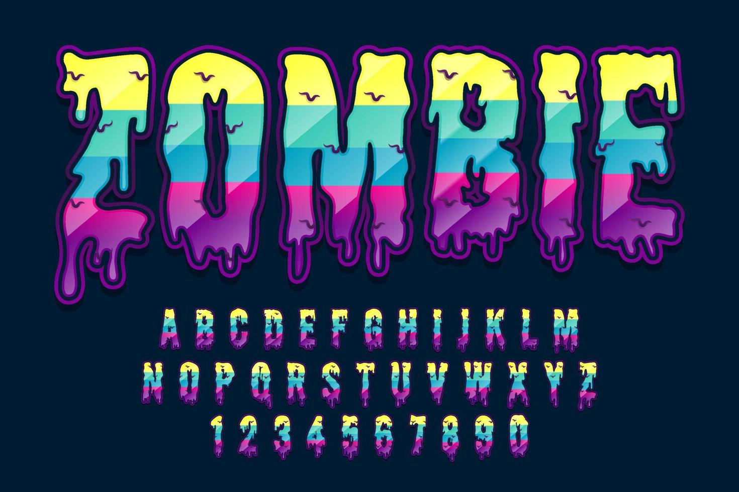 decorative editable zombie text effect vector design