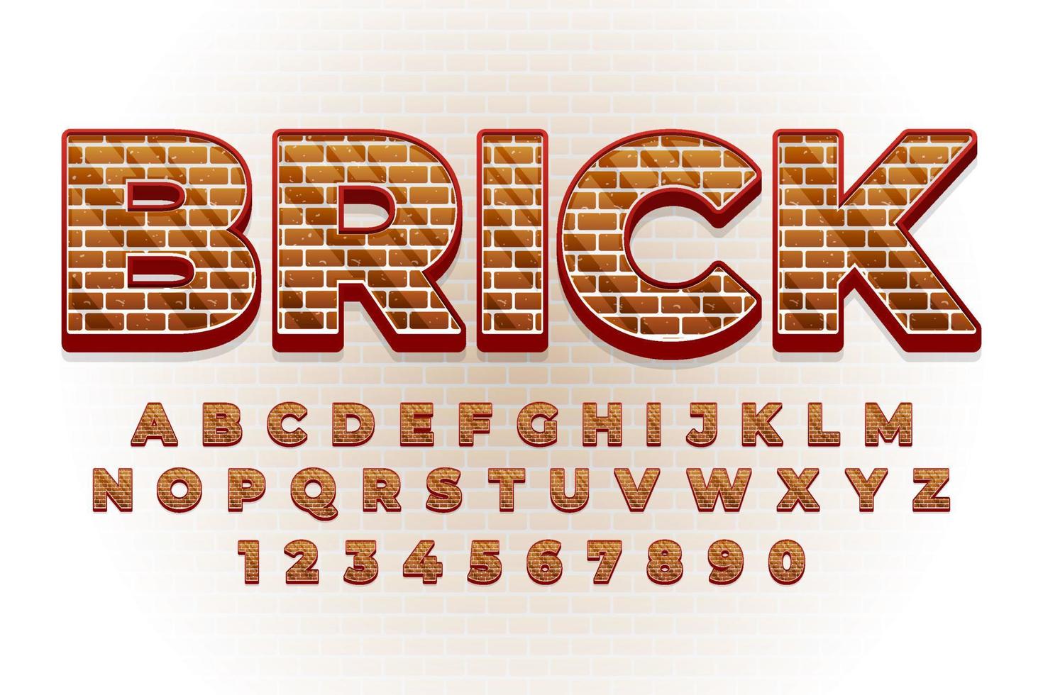 decorative brick text effect vector design