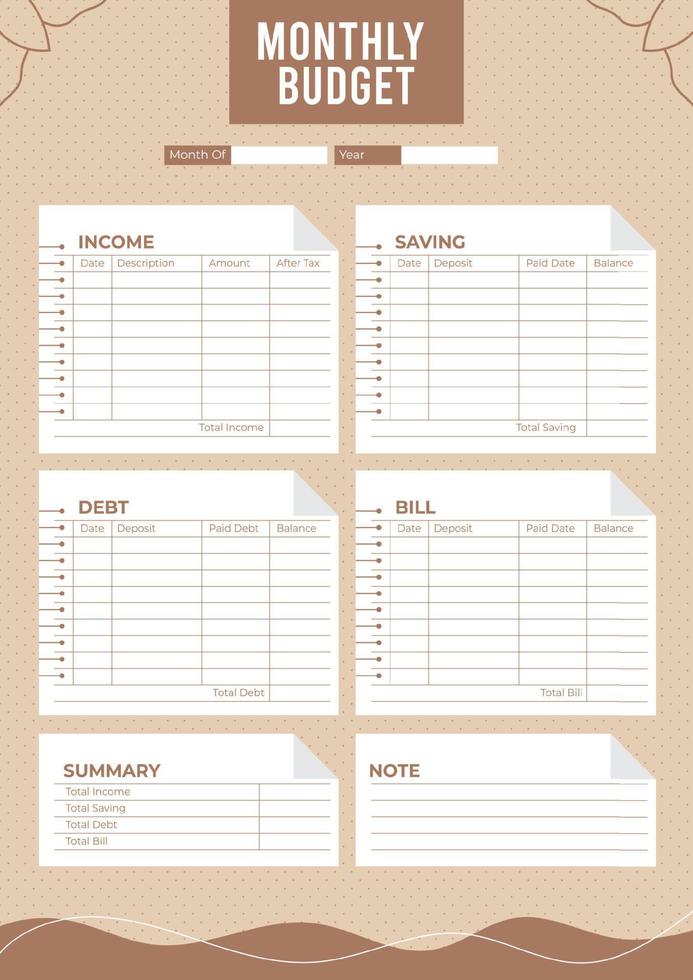vector budget planner template