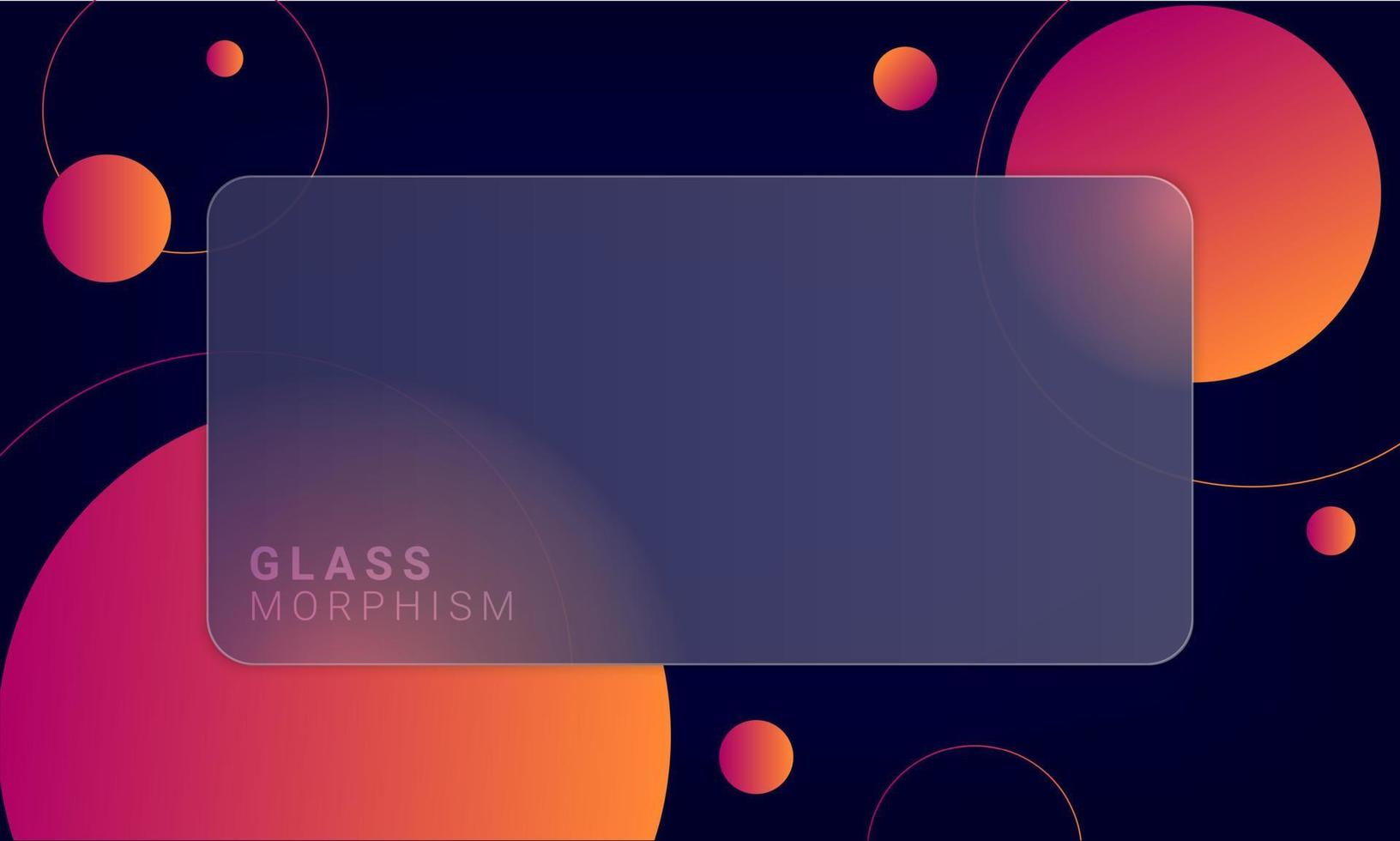 Abstract gradient background with glassmorphism style. Transparent frosted glass geometric design. Vector banner template