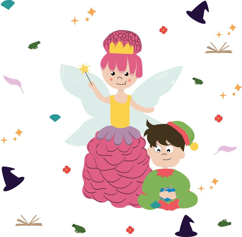 fairy and gnome vector