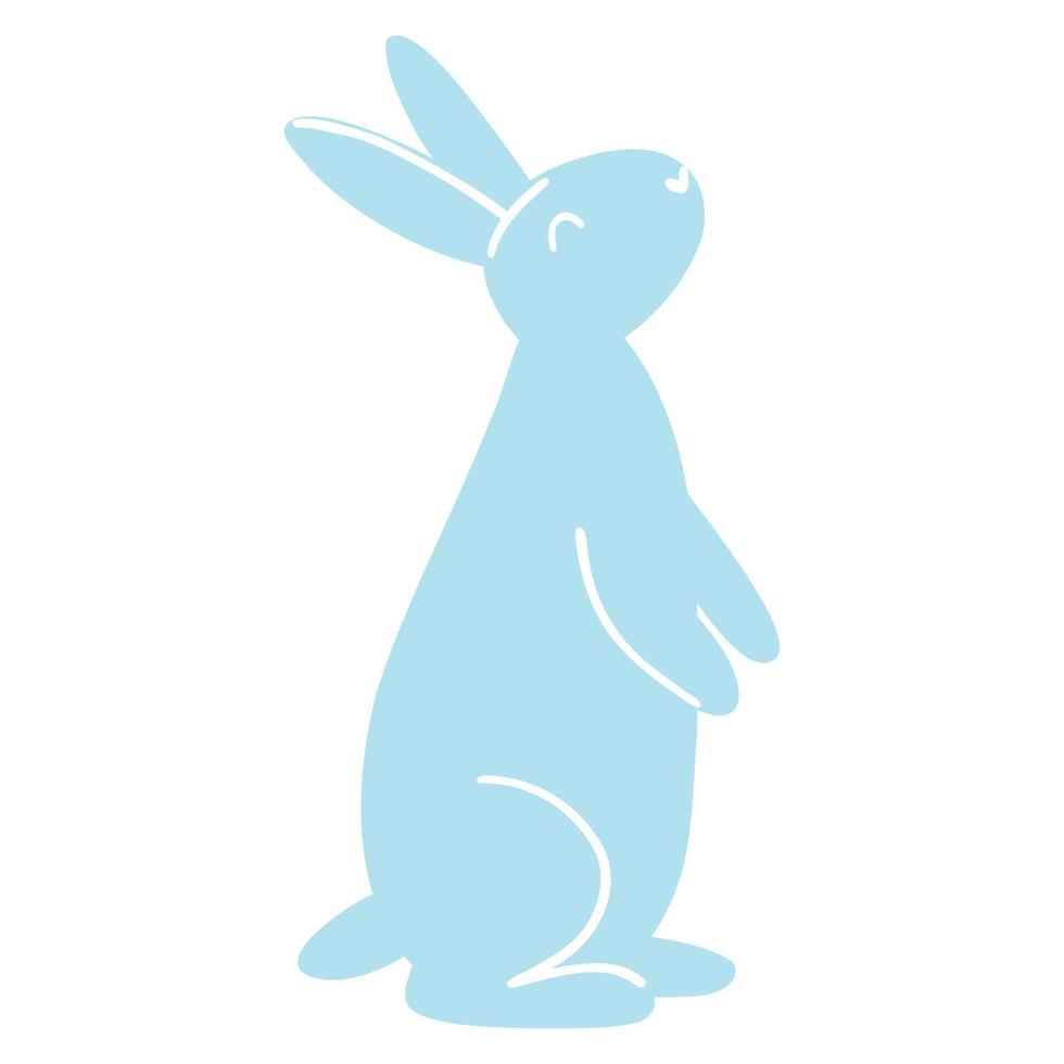 Minimalistic easter bunny. Vector illustration of rabbit silhouette, farm animal for card, print, poster, web design