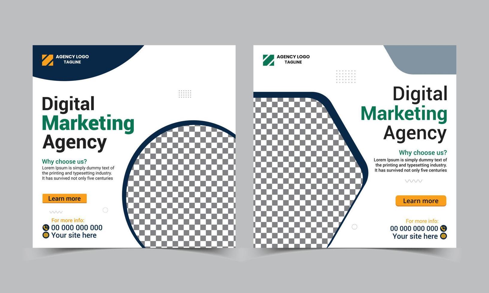 Digital marketing social media post design template web banner vector
