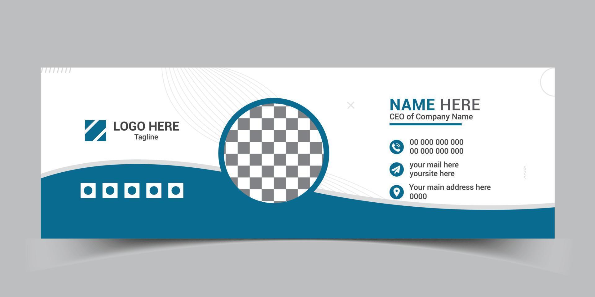 Corporate and modern email signature design vector template
