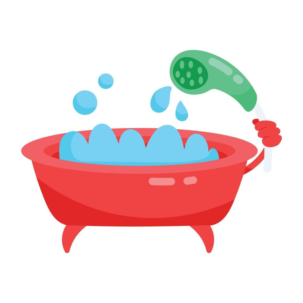 Trendy Shower Tub vector