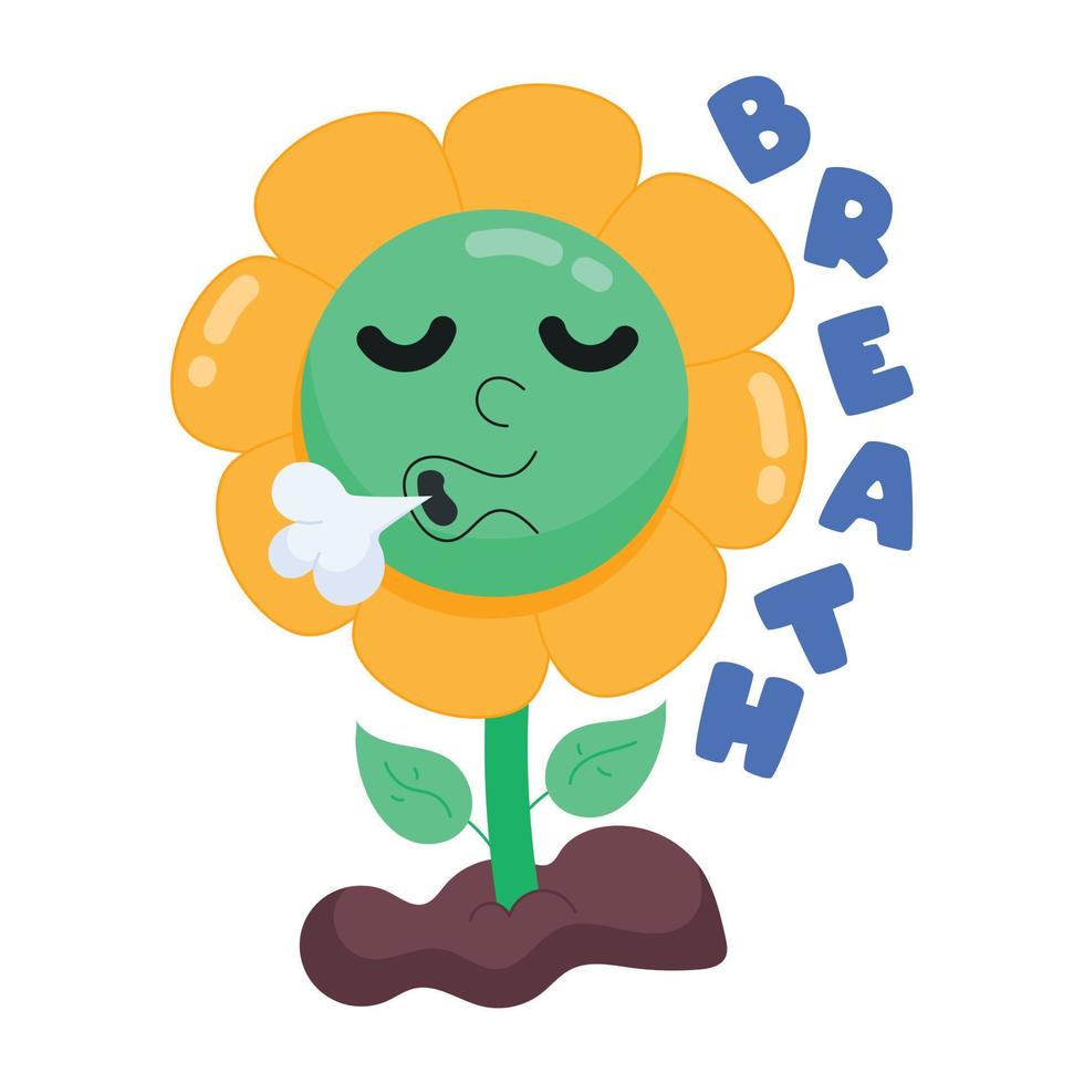 Trendy Breathing Flower vector