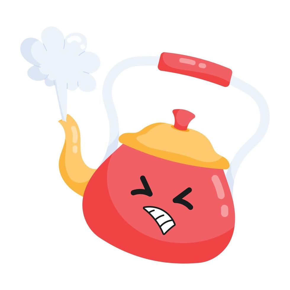 Trendy Steam Kettle vector