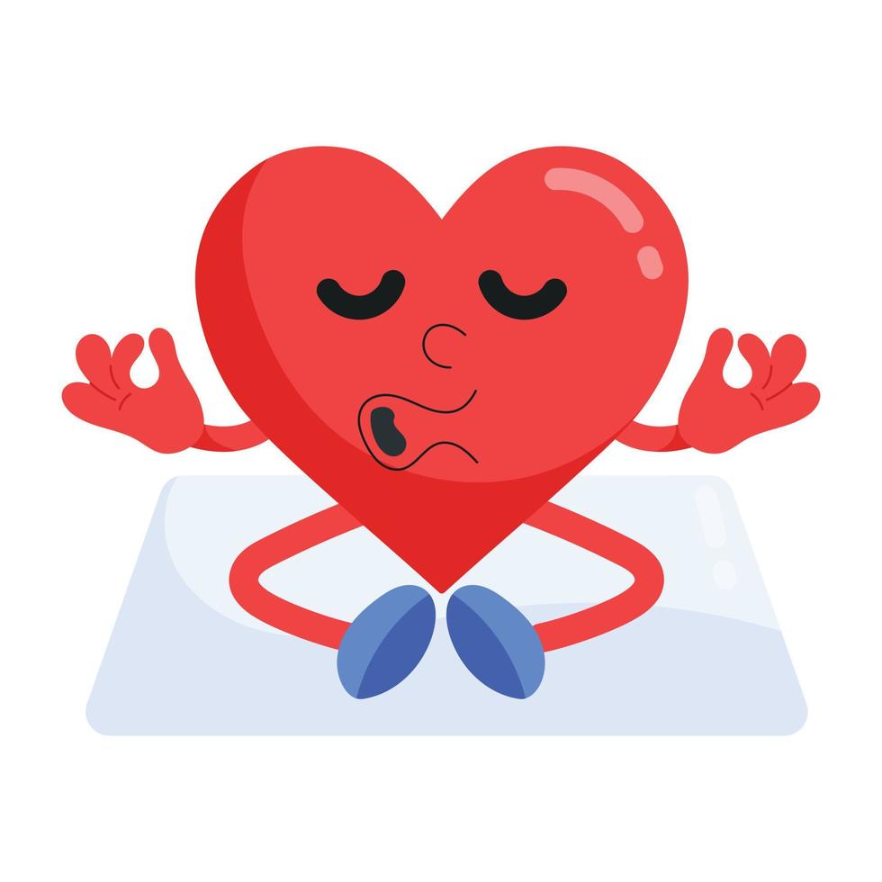 Trendy Heart Meditation vector