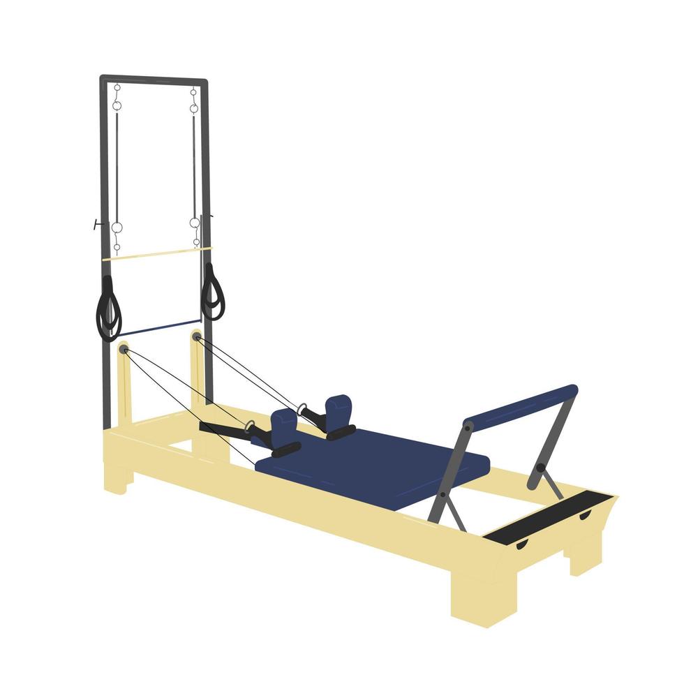 The Pilates Reformer is a Pilates trainer. Vector illustration