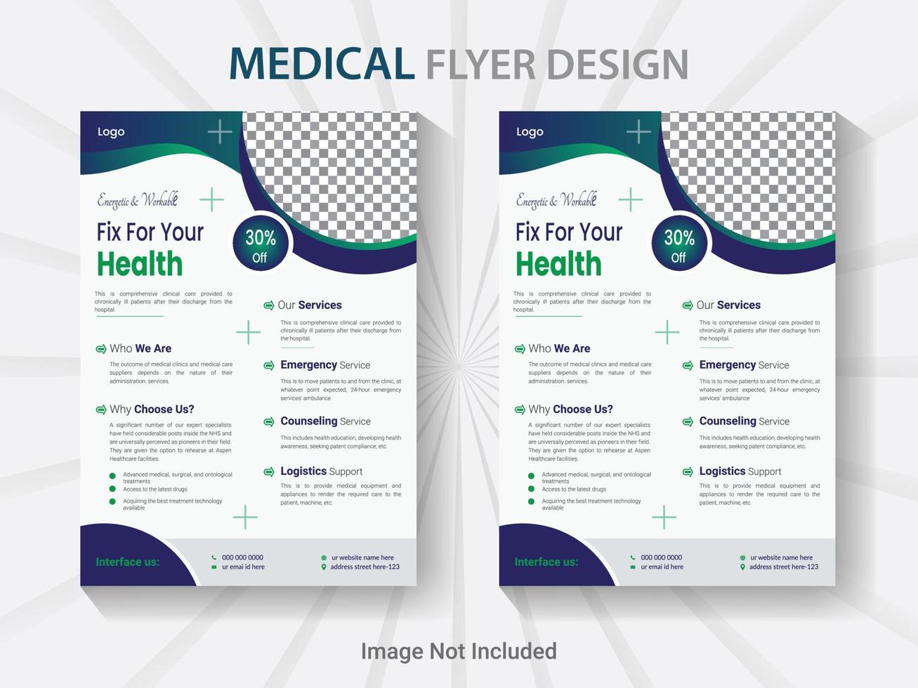 medical healthcare hospital clinic doctor flyer design template. a4 size modern vector poster layout.