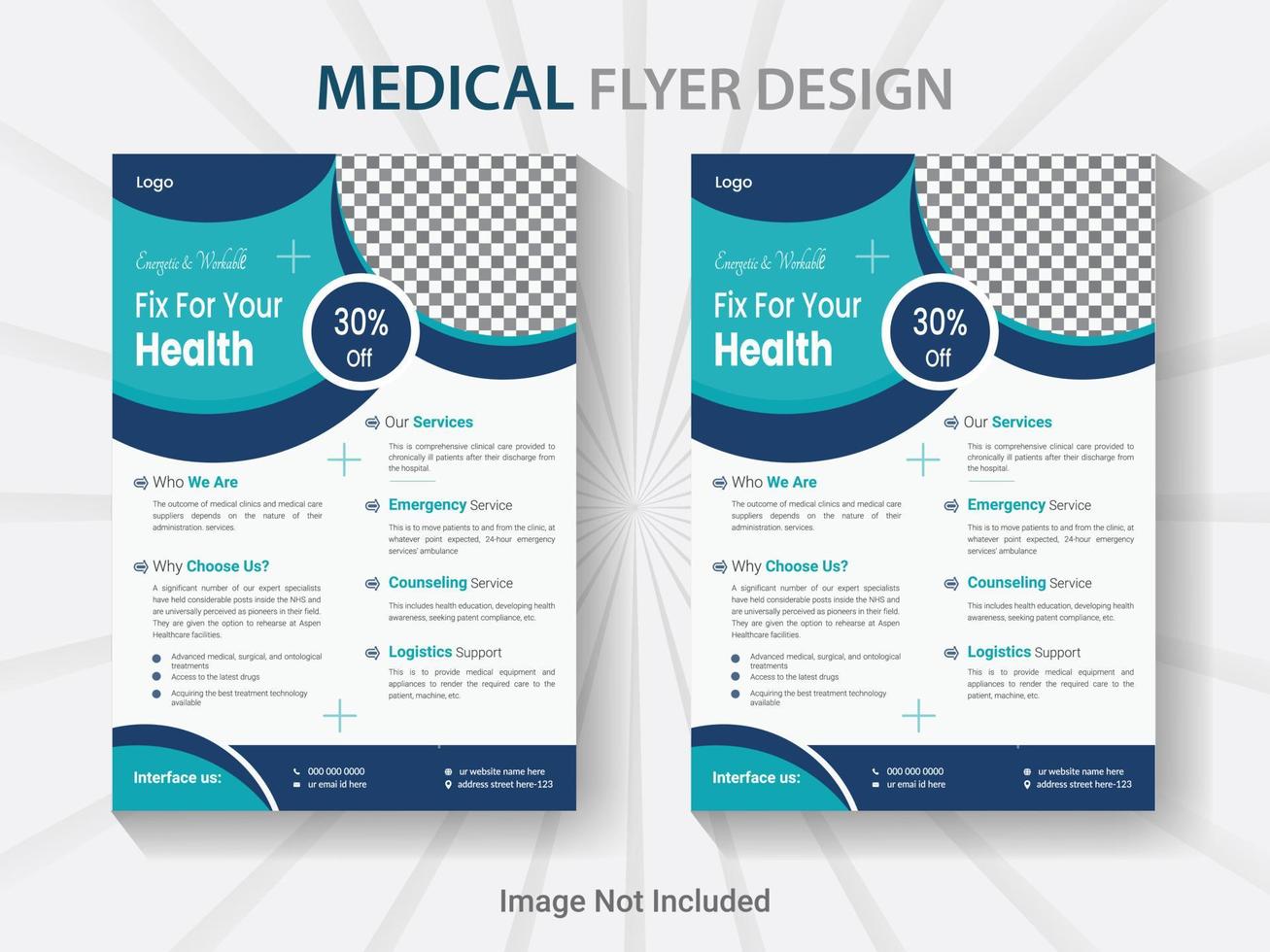 medical healthcare hospital clinic doctor flyer design template. a4 size modern vector poster layout.