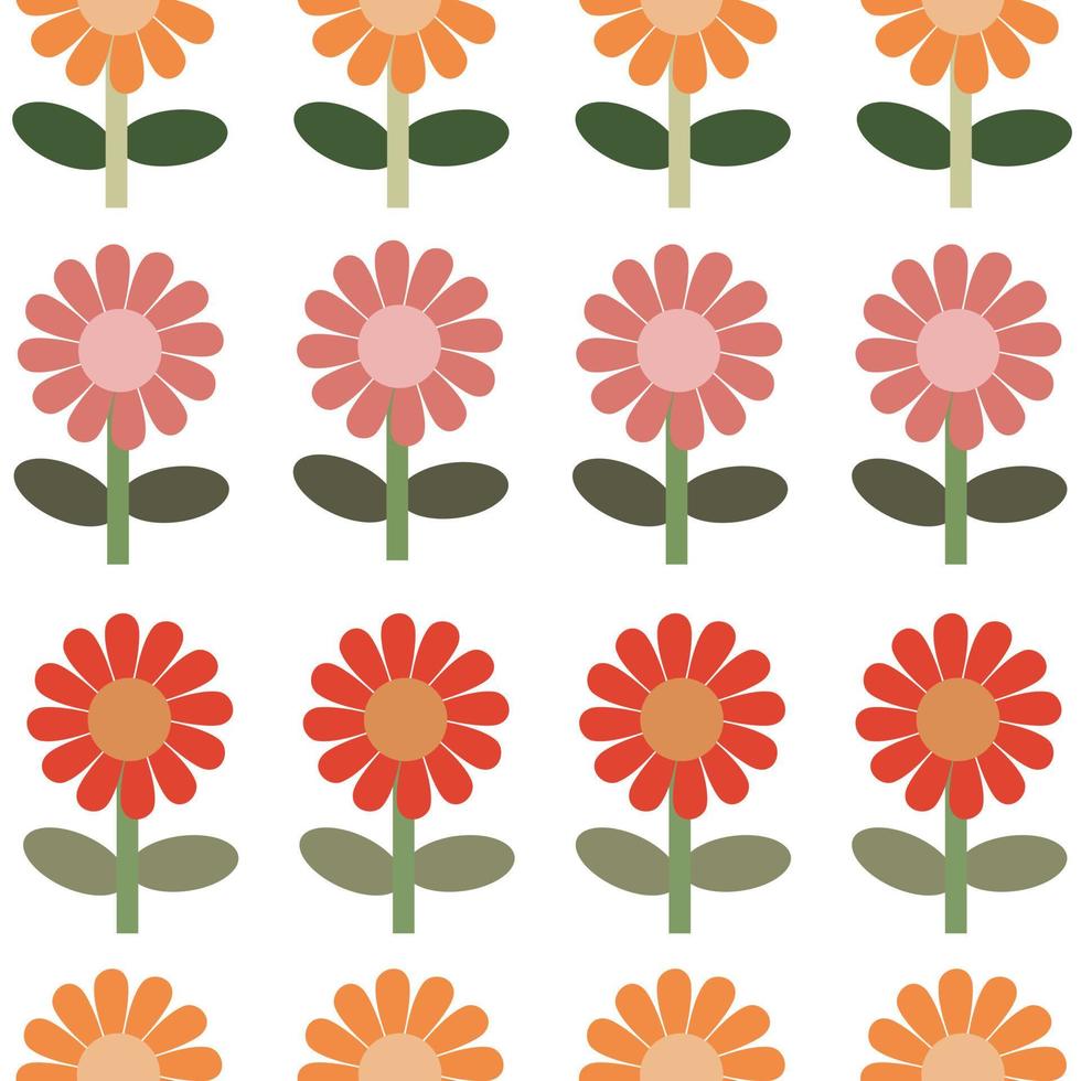 cute sumflower seamless pattern vector