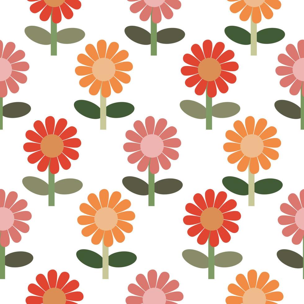 cute sumflower seamless pattern vector