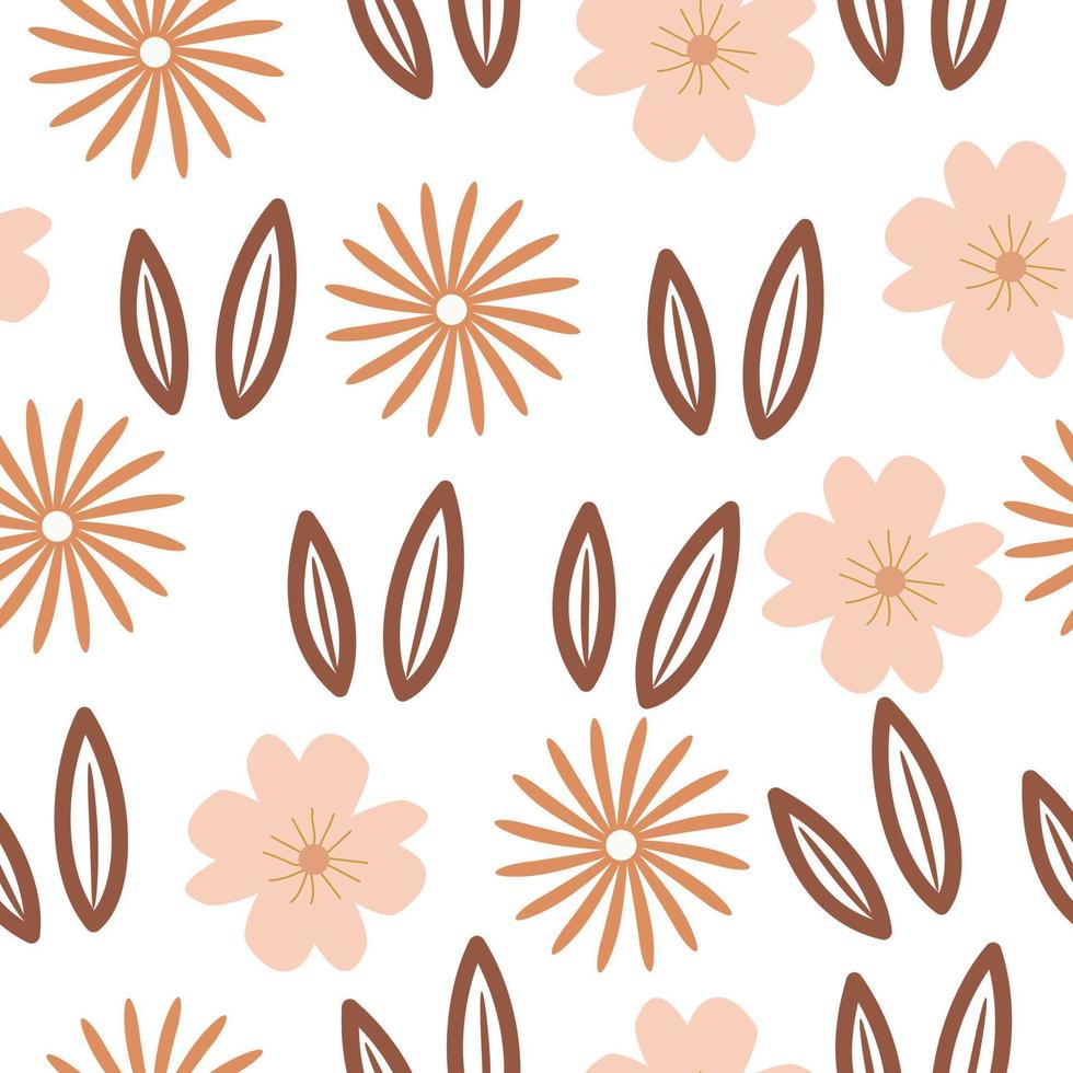 Simple flat modern drawing. simple floral seamless pattern vector
