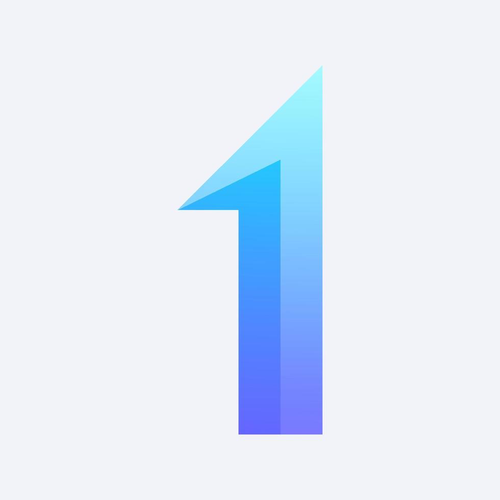 blue gradient color with number one suitable for aniversary event vector