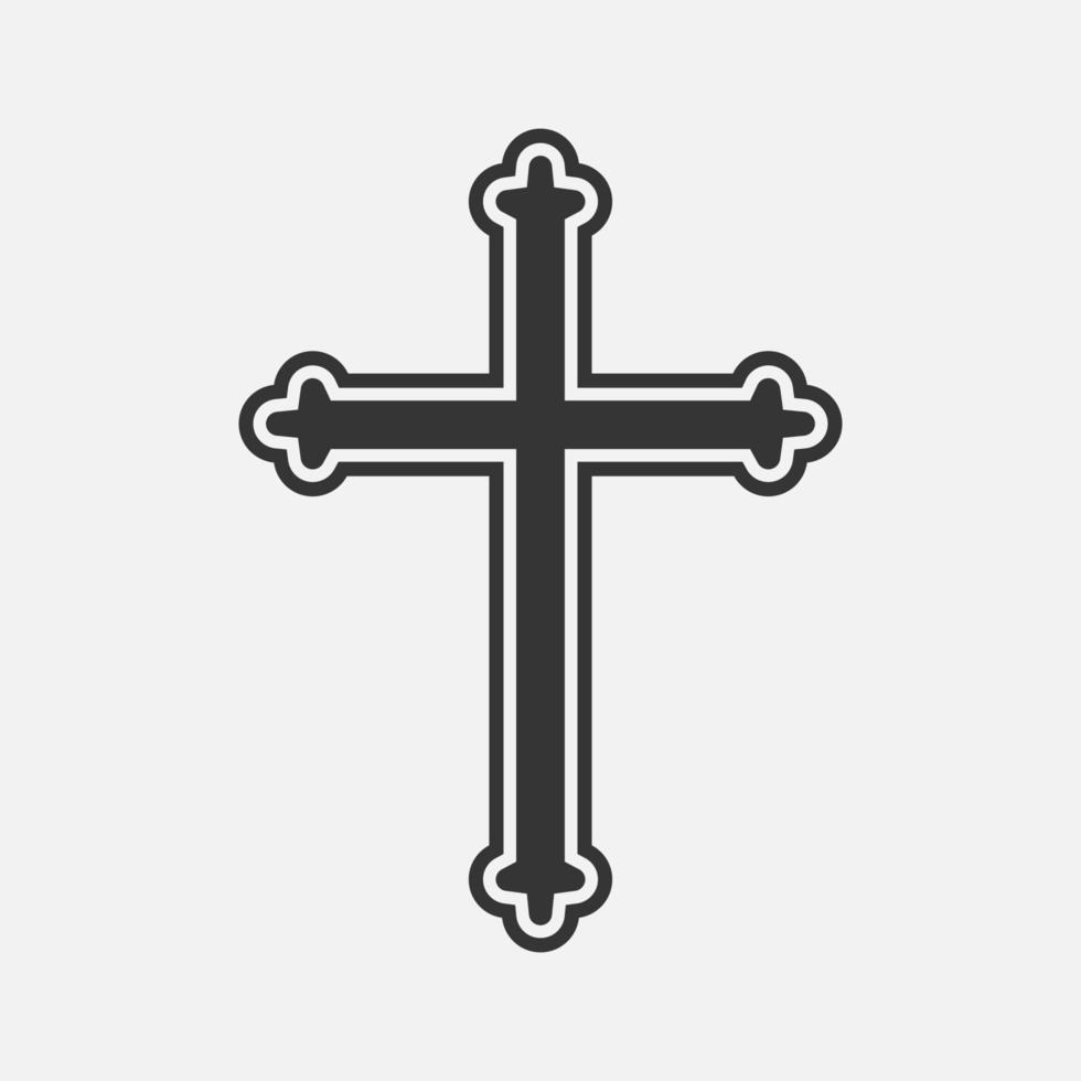 símbolo de cristiano o católico fe. cruzar icono. vector ilustración en blanco antecedentes