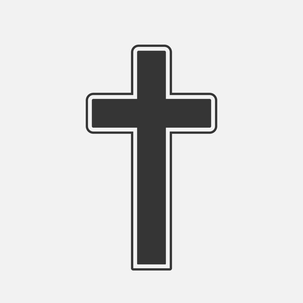 Cross icon. Religion symbol. Easter celebration. Vector on white background