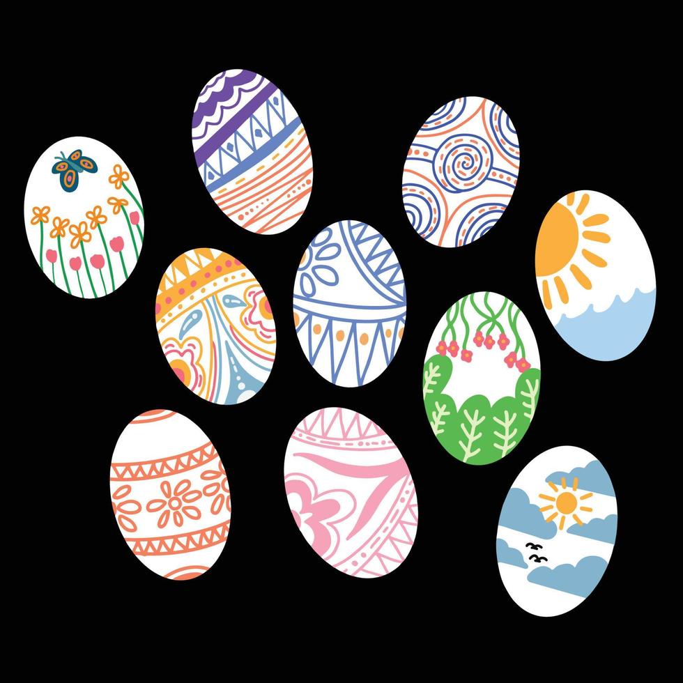 hermoso Pascua de Resurrección huevo conjuntos vector