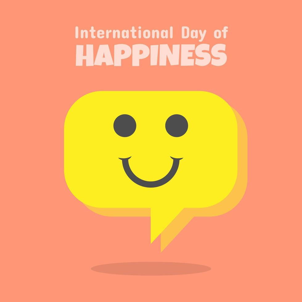 internacional día de felicidad saludo vector