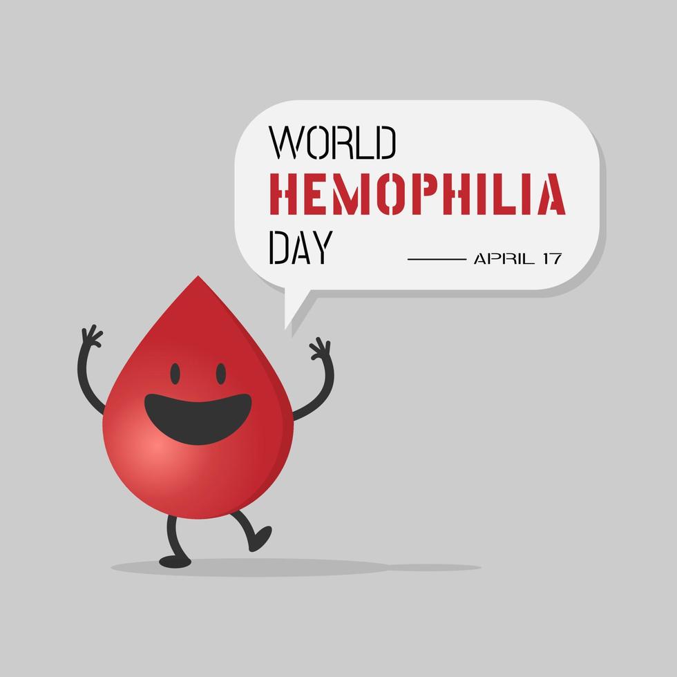 World Hemophilia Day with cute blood greeting vector