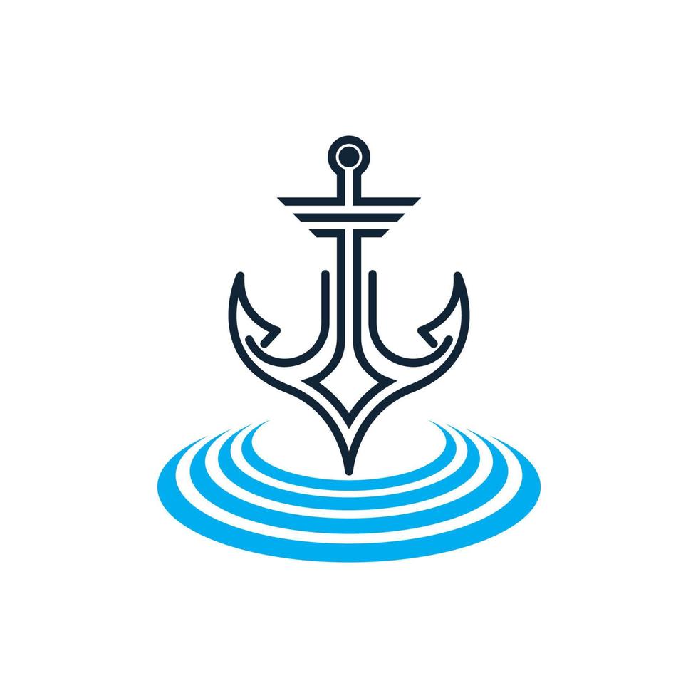 ancla logo icono barco Embarcacion marina Armada vector