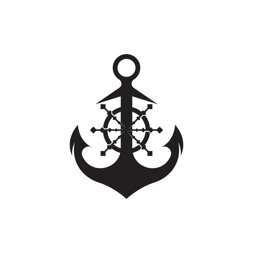 ancla logo icono barco Embarcacion marina Armada vector