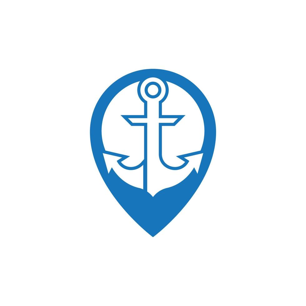 Anchor logo icon boat ship marine navy vector