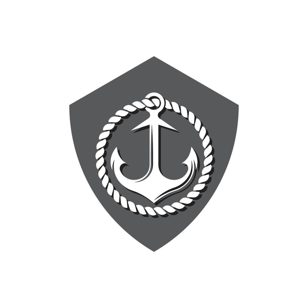 Anchor logo icon boat ship marine navy vector