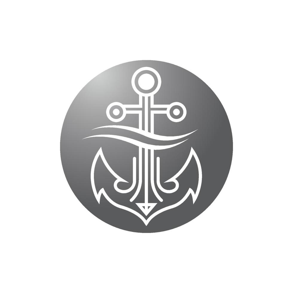 Anchor logo icon boat ship marine navy vector