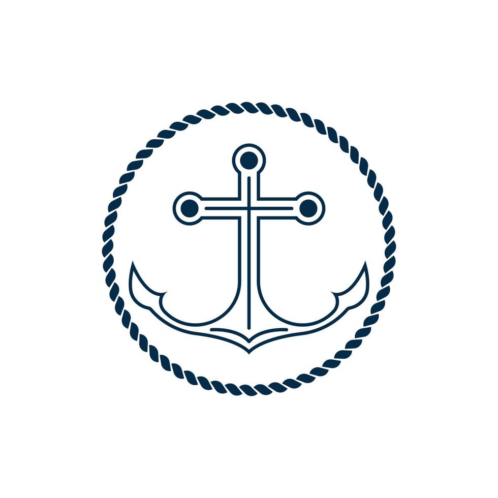 ancla logo icono barco Embarcacion marina Armada vector