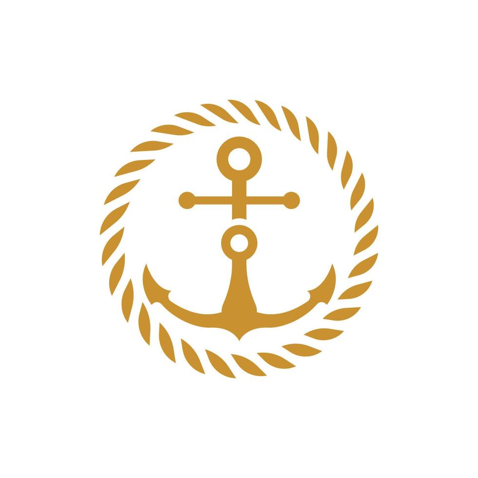 ancla logo icono barco Embarcacion marina Armada vector