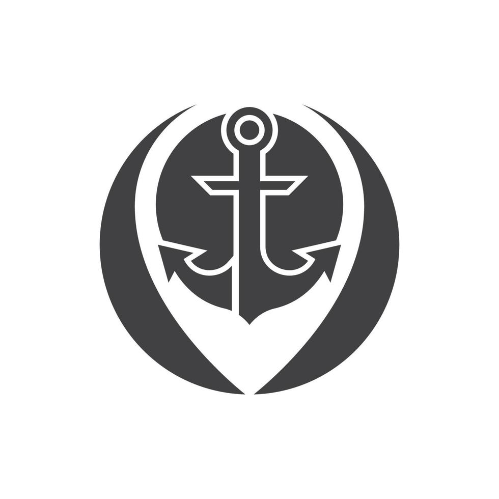Anchor logo icon boat ship marine navy vector