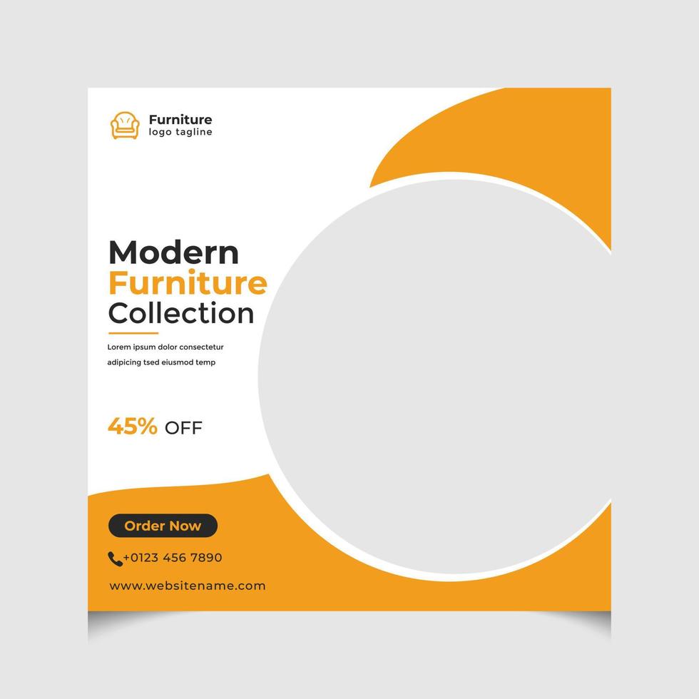 Social media post template vector