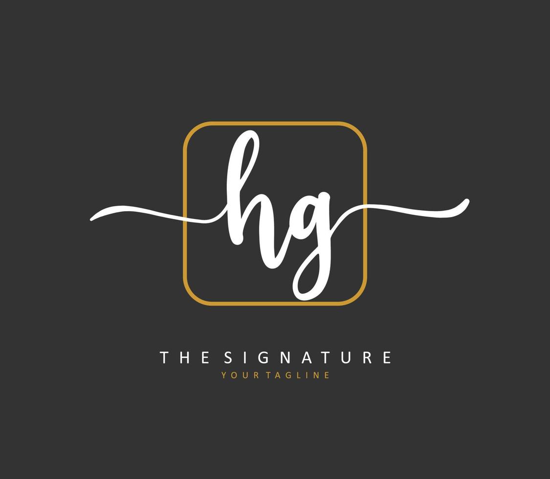HG Initial letter handwriting and  signature logo. A concept handwriting initial logo with template element. vector