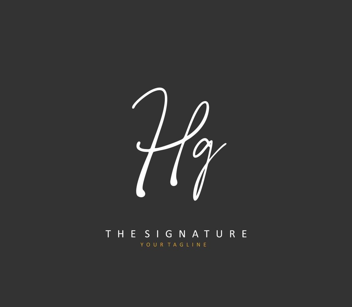 HG Initial letter handwriting and  signature logo. A concept handwriting initial logo with template element. vector