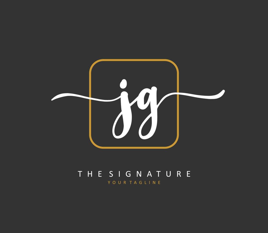 jg inicial letra escritura y firma logo. un concepto escritura inicial logo con modelo elemento. vector