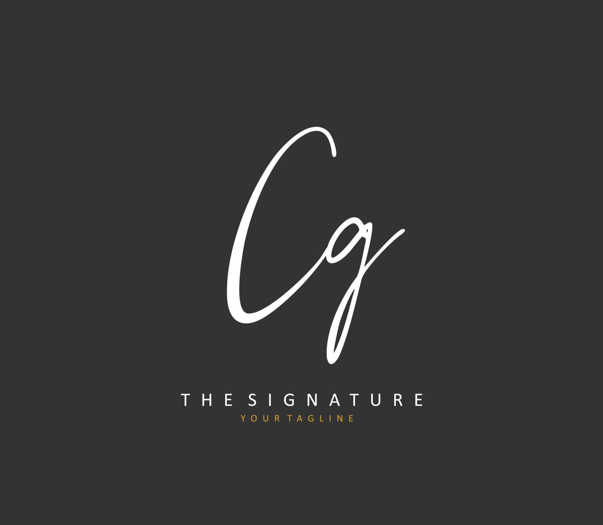 CG Initial letter handwriting and signature logo. A concept handwriting