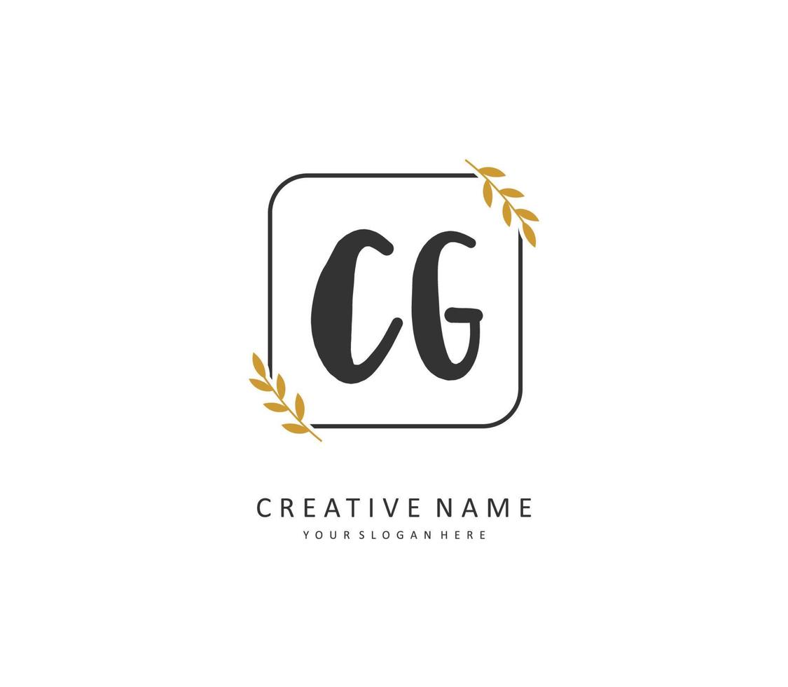 cg inicial letra escritura y firma logo. un concepto escritura inicial logo con modelo elemento. vector
