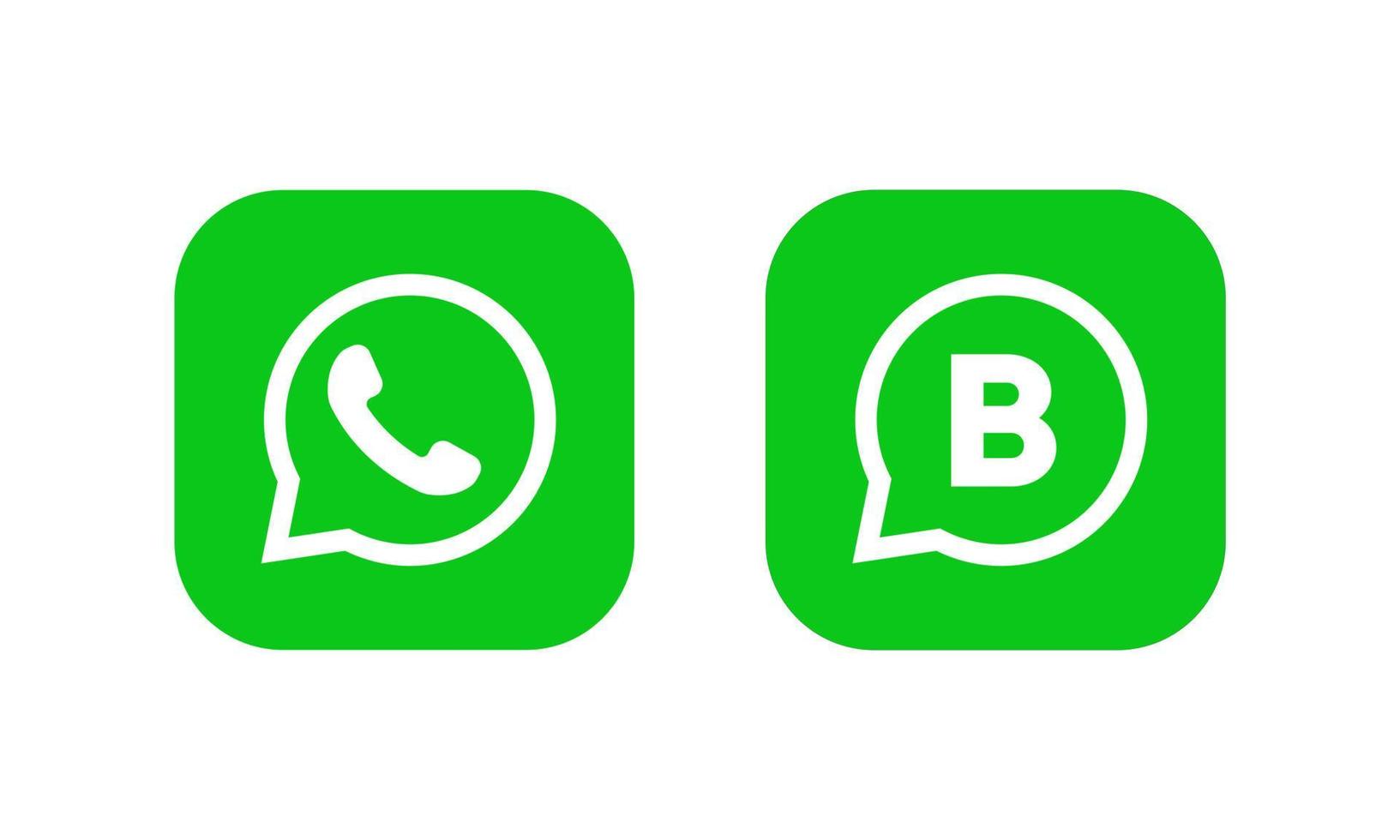 conjunto de social redes iconos whatsapp y negocio whatsapp diseño plano íconos aislado en blanco antecedentes vector