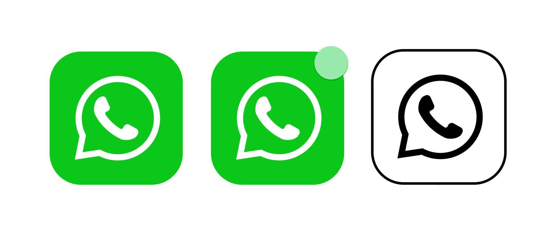 conjunto de social redes iconos whatsapp web diseño plano íconos aislado en blanco antecedentes vector