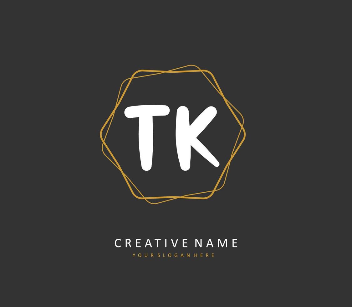 t k tk inicial letra escritura y firma logo. un concepto escritura inicial logo con modelo elemento. vector