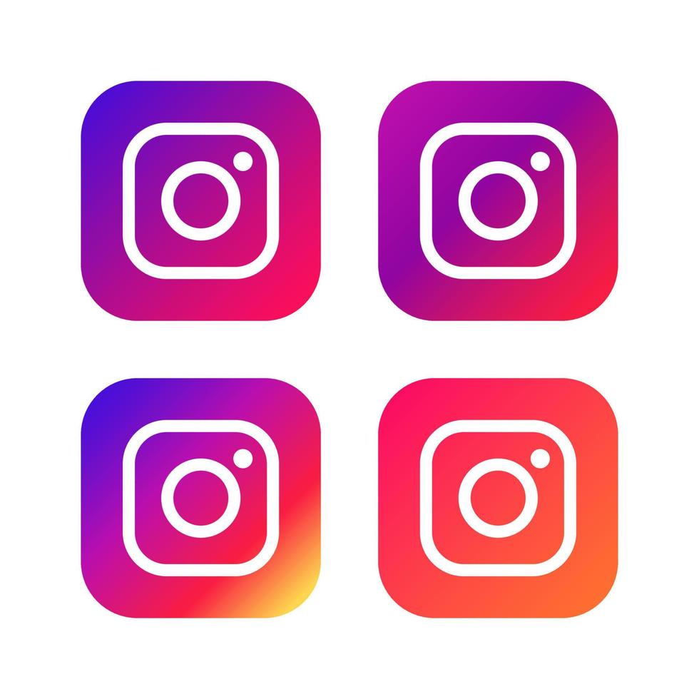 Set of social networking icons. Instagram Web design flat icons isolated on white background vector