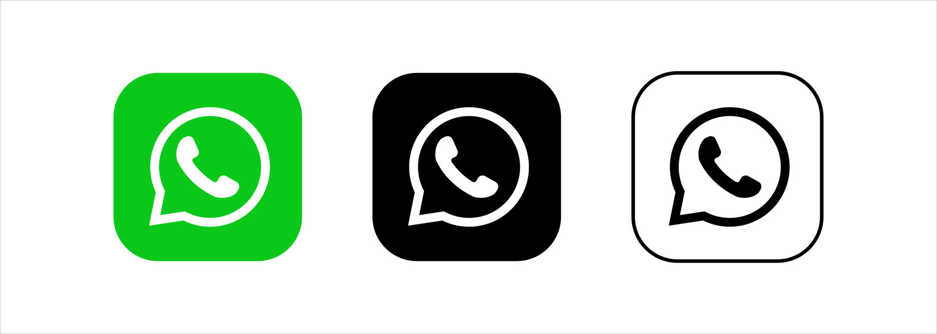 Set of social networking icons. Whatsapp Web design flat icons isolated