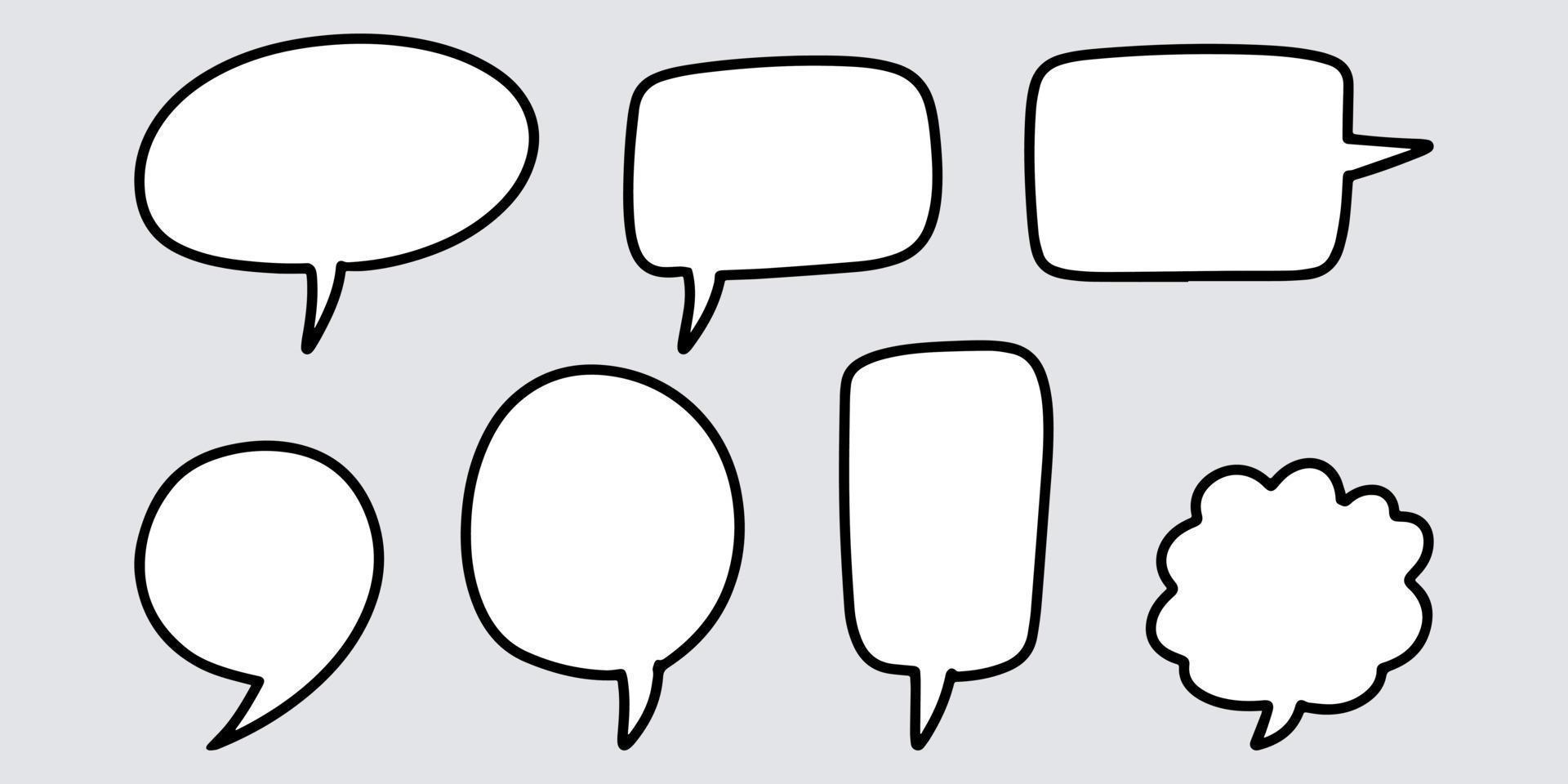 Doodle sketch style of speech bubbles hand drawn illustration. for concept design. vector