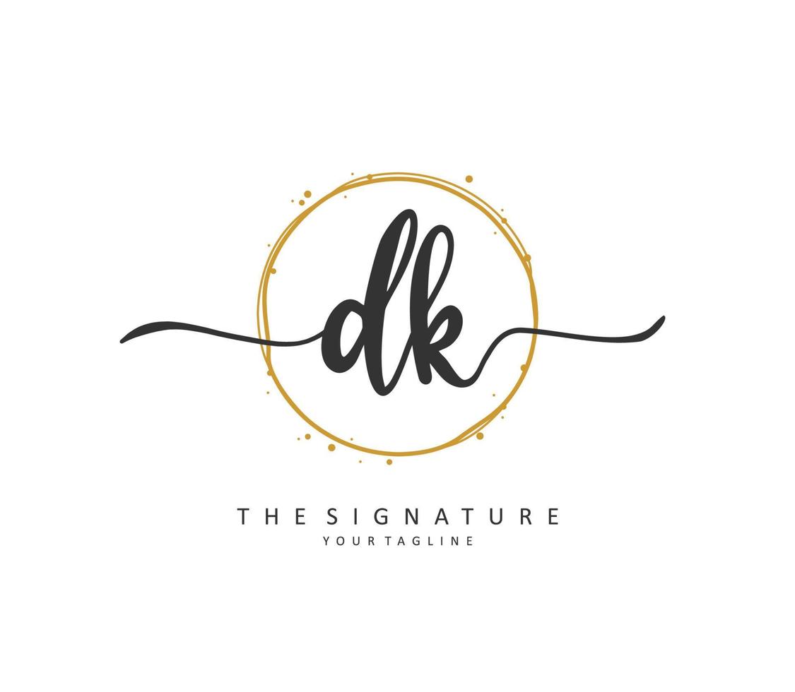 re k dk inicial letra escritura y firma logo. un concepto escritura inicial logo con modelo elemento. vector