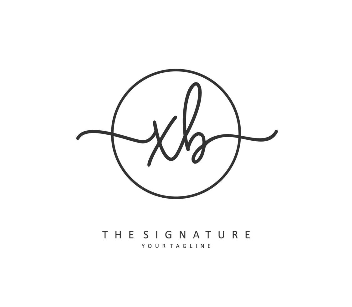 X B XB Initial letter handwriting and  signature logo. A concept handwriting initial logo with template element. vector