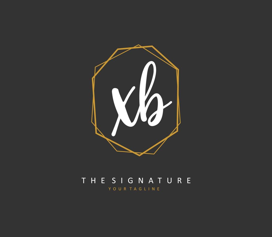 X B XB Initial letter handwriting and  signature logo. A concept handwriting initial logo with template element. vector