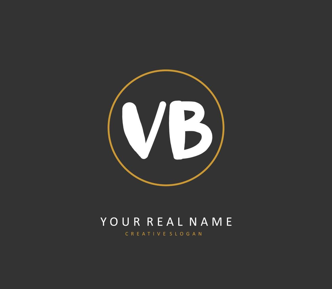 V B VB Initial letter handwriting and  signature logo. A concept handwriting initial logo with template element. vector